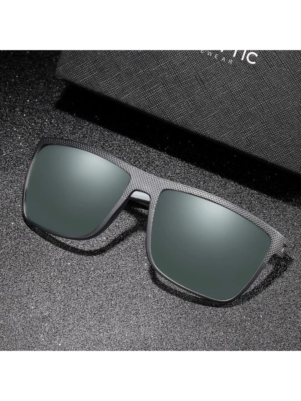 Lightweight Polarized Sunglasses for Men, UV400 Protection, Square TR90 Frame